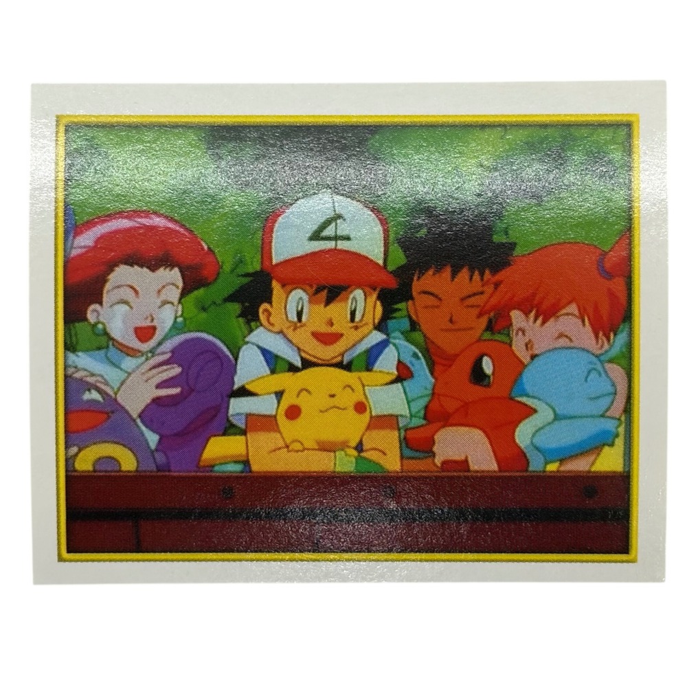 Pokemon 2000 Merlin Collections Sticker 140 Ash Pikachu Misty Brock Jessie